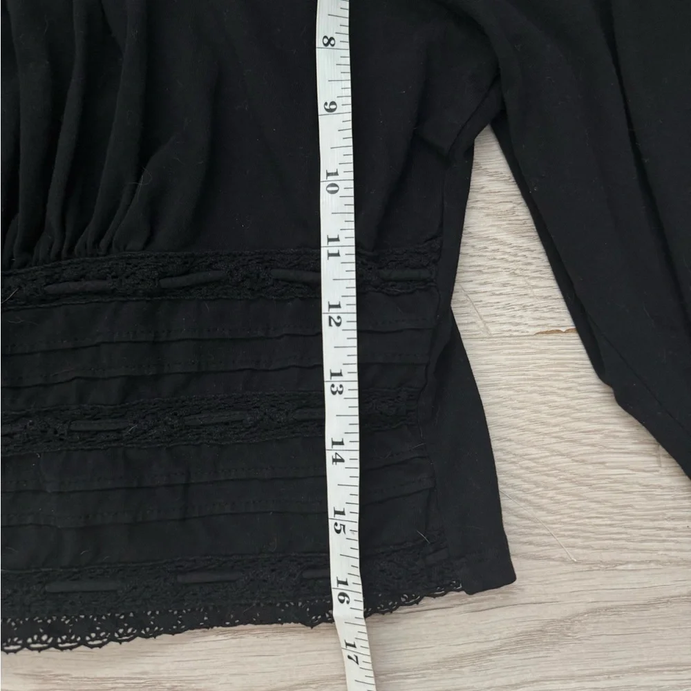 Free People Square Neck Long Sleeve Crop Lace Size L